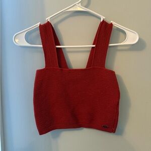 Hollister Red Ribbed Knit Sweater